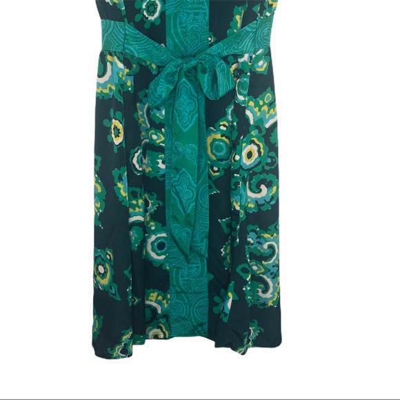 Marona Boho Floral Sleeveless Midi Dress Blue Green Tie Waist Summer Size M - Picture 5 of 5
